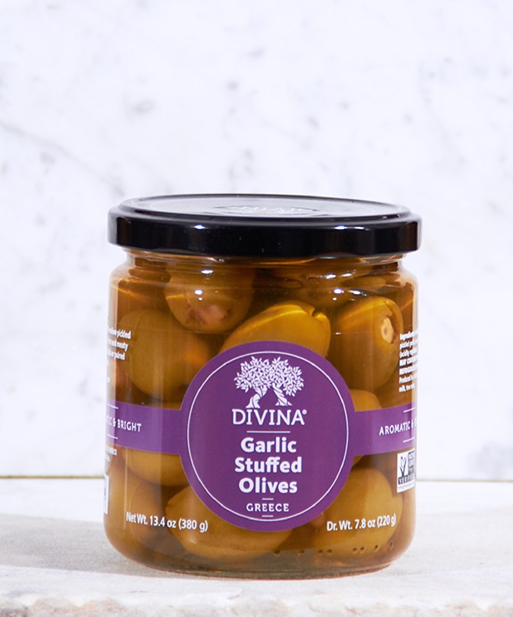 Divina Garlic Stuffed Olives, 13oz DeLAURENTI